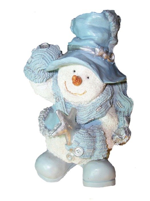 snowman in tall blue hat, Christmas Decoration