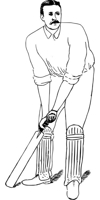Cricketer Man drawing