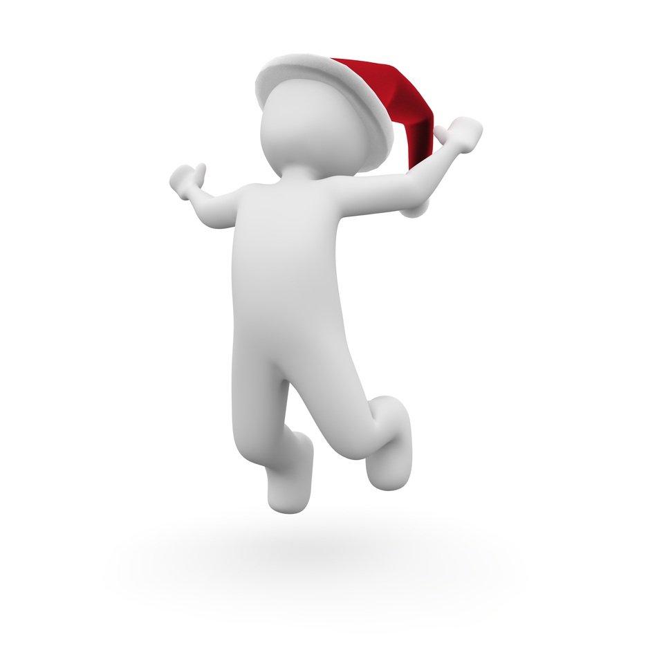 Santa Claus jumps up