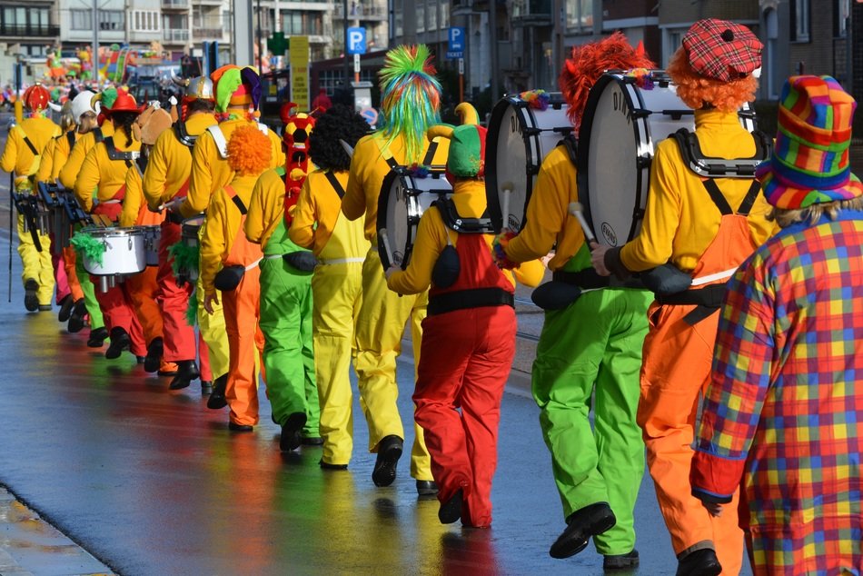 procession of carnival musicians