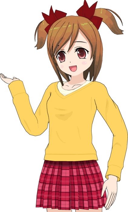 Cartoon Girl in Orange Shirt