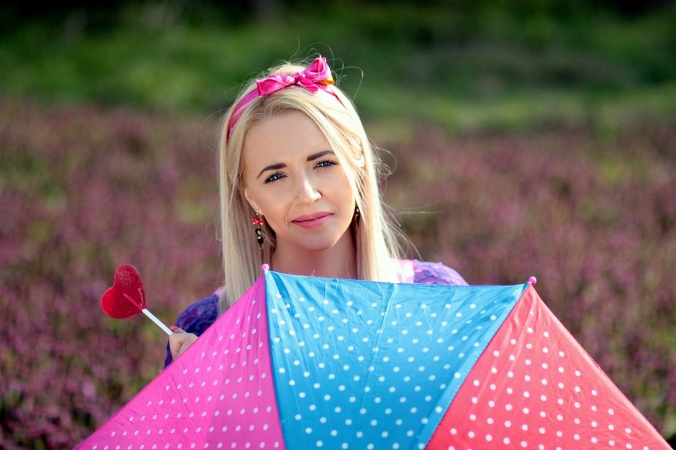 blonde with lollipop