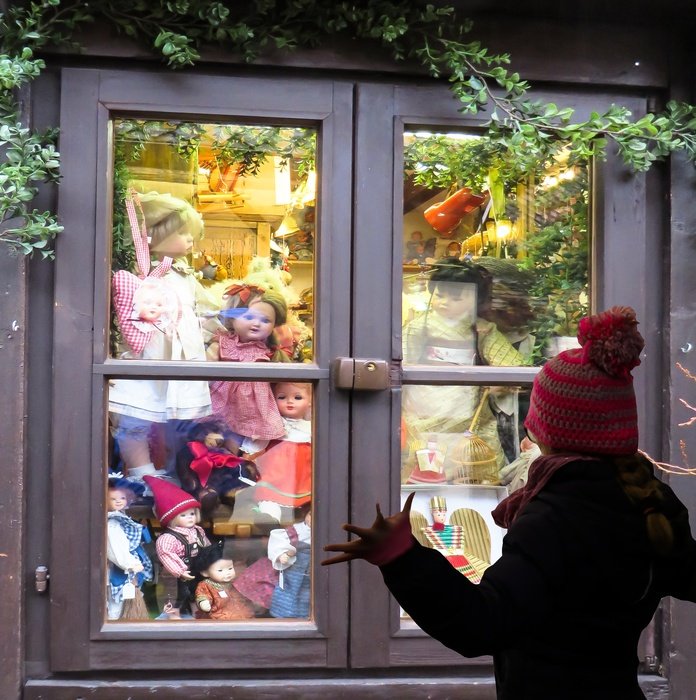 christmas presents outside the window