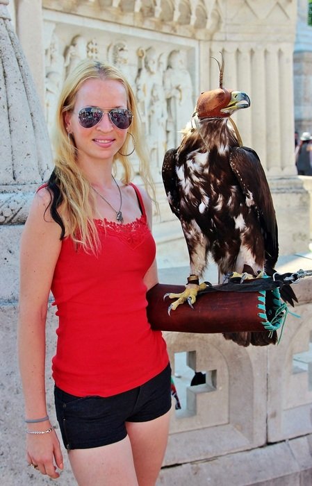 blonde with eagle