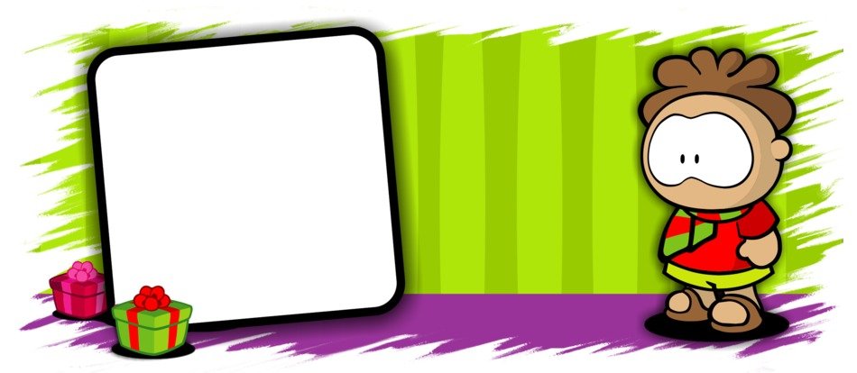 Frame with a picture of a man and gifts