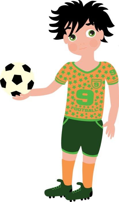 child with a soccer ball as a graphic image