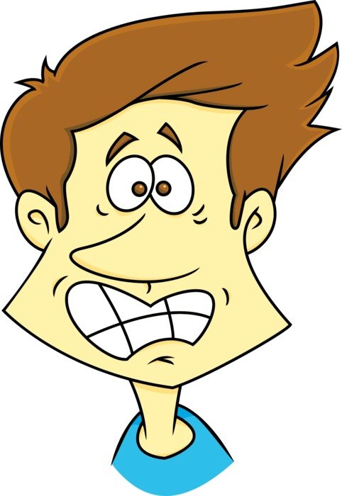 drawn head of the comic hero