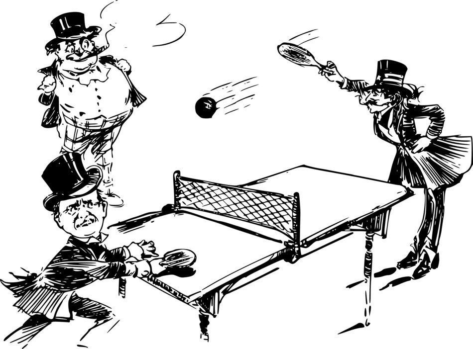 ping pong with cartoon characters