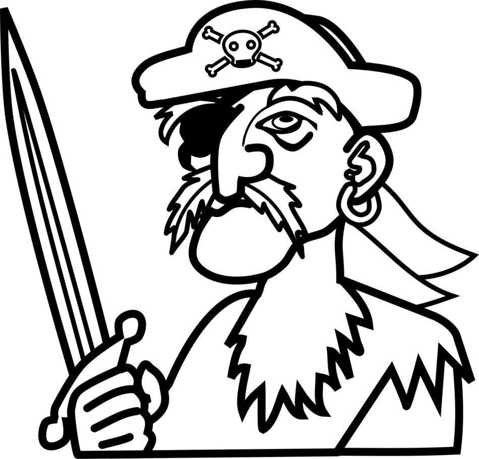 black and white picture of a pirat
