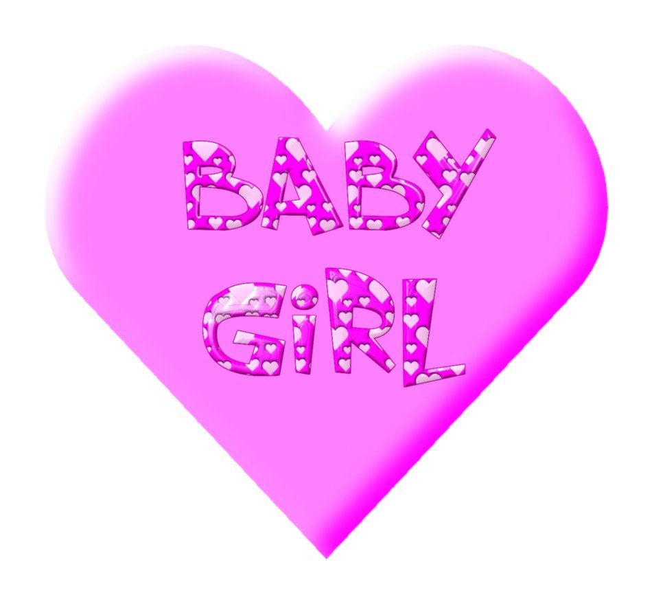 pink heart with the inscription 'baby girl'