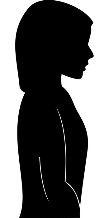 Silhouette of female clipart