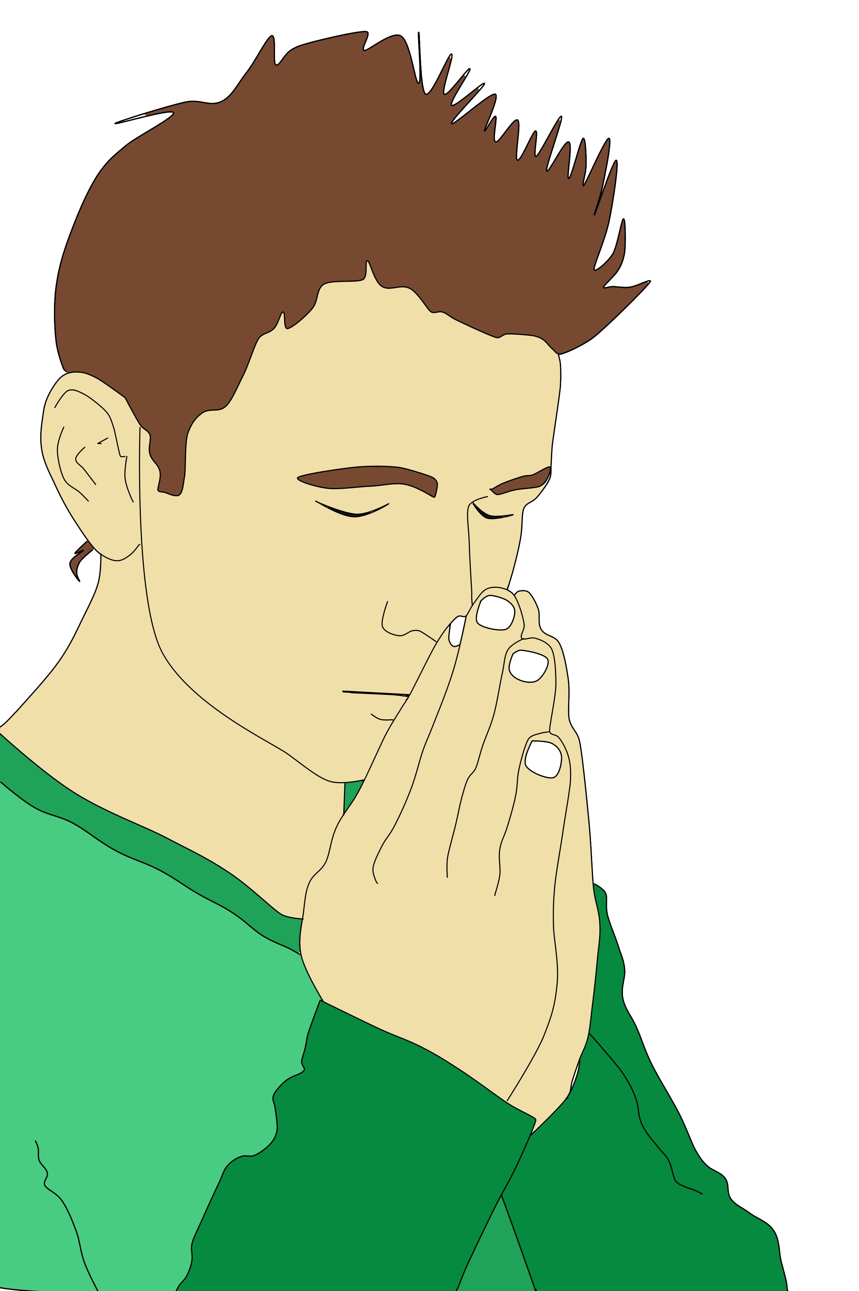 Illustration of praying man free image download