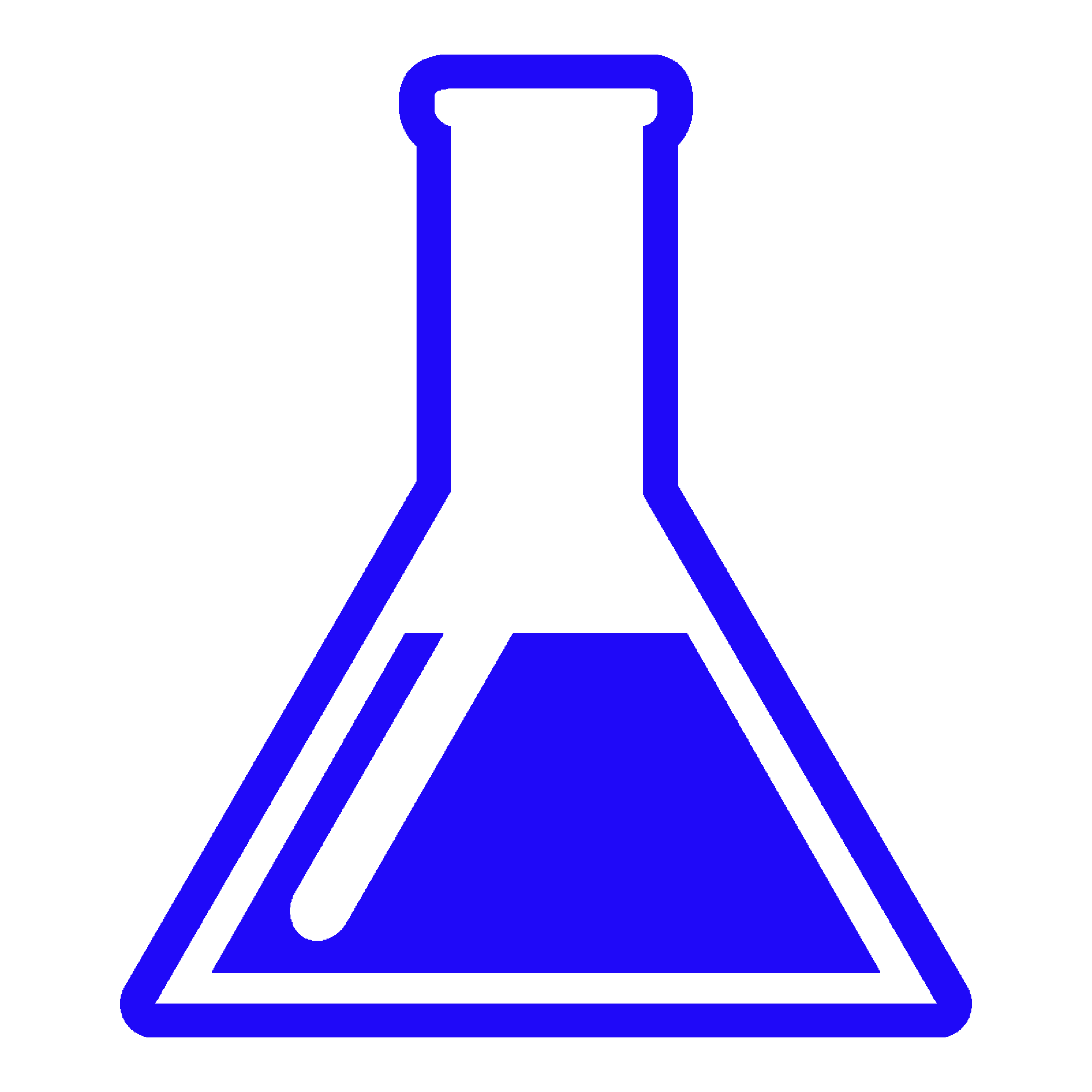 Blue chemistry flask as a clipart free image download