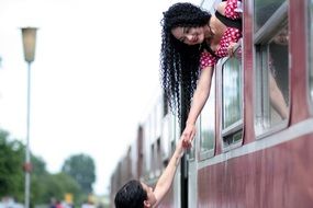 farewell in the train station