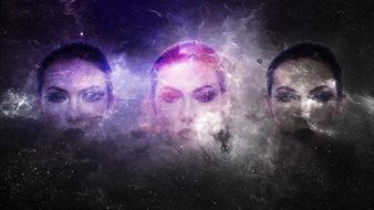 Fantasy, Girl Faces in Universe, digital art