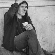 Homeless in street Barcelona
