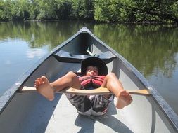 Child Relax in the boat