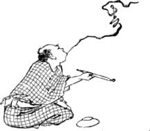 a japanese smoking man drawing
