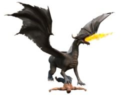 Dragon with fire clipart