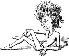 silhouette of of the comic hero with disheveled hair