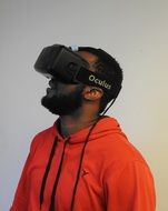 young man in virtual reality