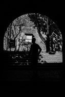 silhouette of a man in the dark