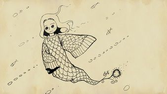 drawing cartoon cute mermaid