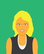 graphic portrait of a woman on a green background