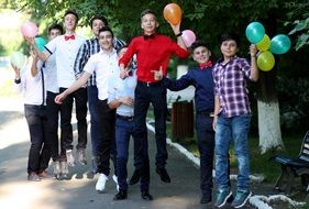 group of young people at graduation