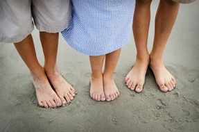 Barefoot on a beach