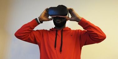 Man with virtual reality Glasses