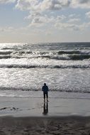 lonely man on the ocean