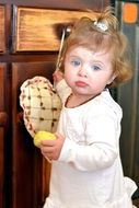 cute girl eating an apple