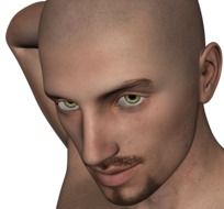 bald head of a young man