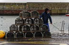 man near the fishing basket