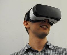 young man in headset