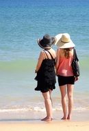 two girlfriends on the beach