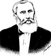 old bearded man, vintage drawing
