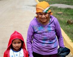 old woman with child in honduras