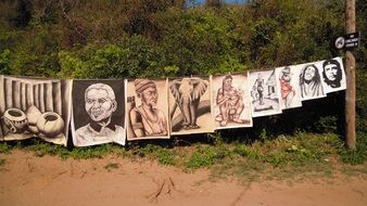painting in a street market in africa