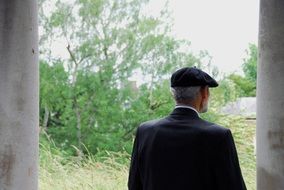 Old man in the beautiful nature