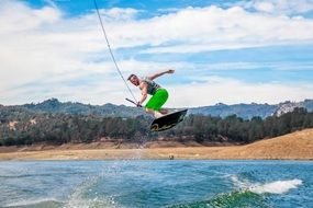 jumping wakeboarder