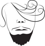 Silhouette Curly Man drawing