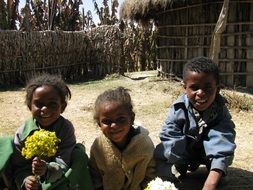 cute curly children in ethiopia