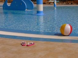 children's beach slippers by the pool