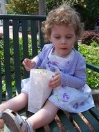Girl eating popcorn