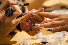 Hands with the beautiful colorful nails