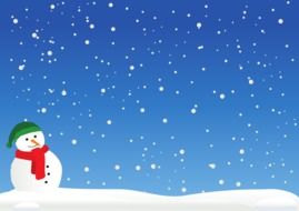 Snow Man with Scarf and hat