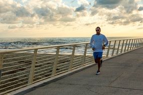 athlete likes to run along the promenade