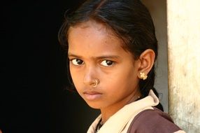 face of indian girl close up